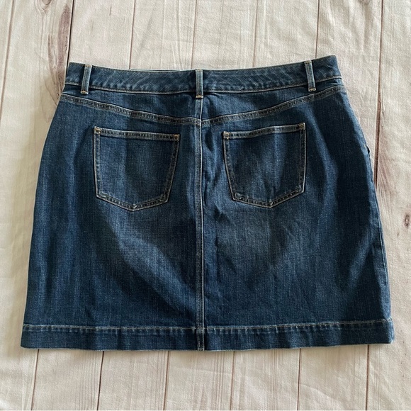 Talbots Plus Petite Denim Skirt Women’s 16 Blue Button Sailor Chic Office Mini - Picture 7 of 12